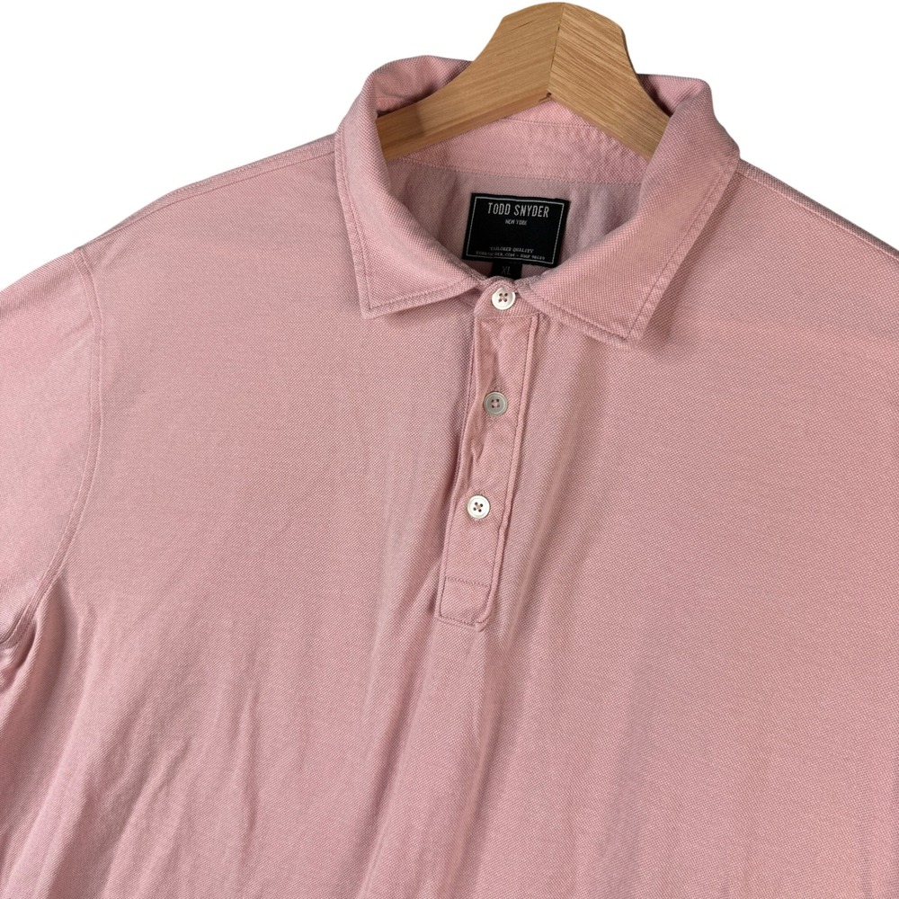 Todd Snyder Pink Cotton Lyocell Pique Polo Shirt XL Short Sleeve 13-KN179-8183
